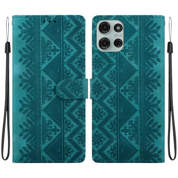 Ethnic Pattern Embossed Vegan Leather Phone Case