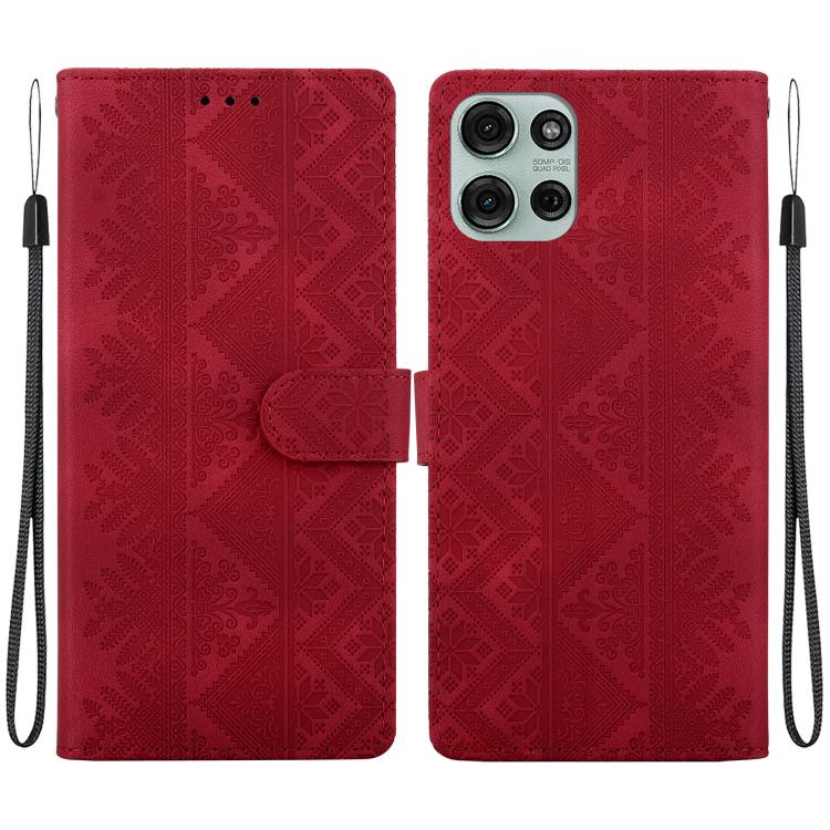 Ethnic Pattern Embossed Vegan Leather Phone Case