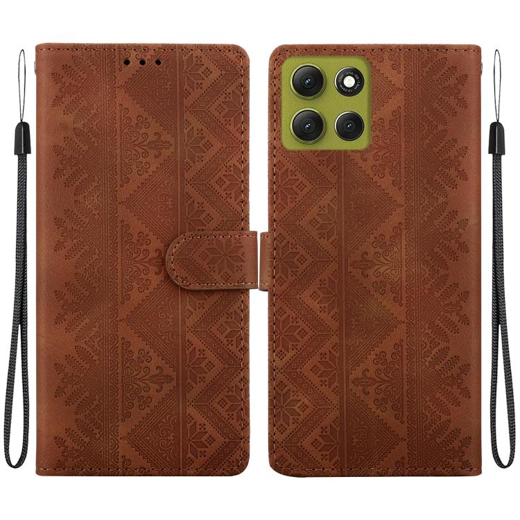 Ethnic Pattern Embossed Vegan Leather Phone Case