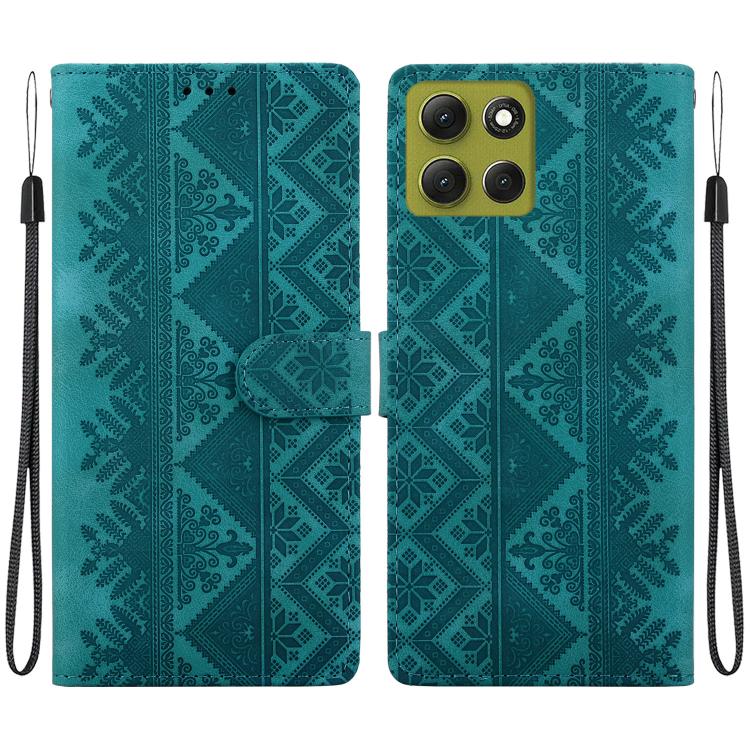Ethnic Pattern Embossed Vegan Leather Phone Case