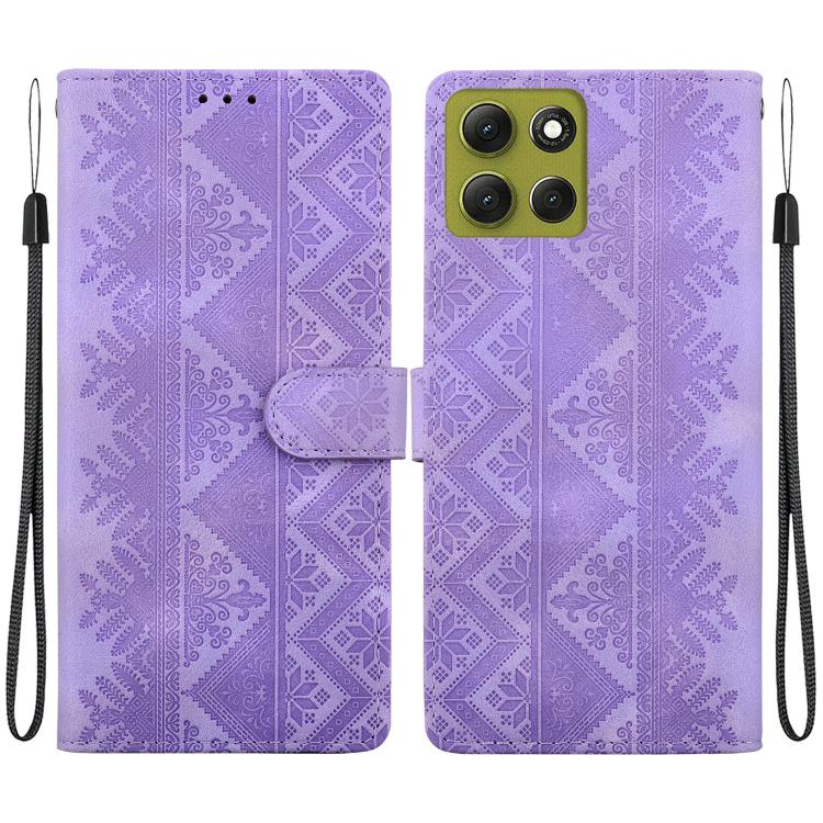 Ethnic Pattern Embossed Vegan Leather Phone Case