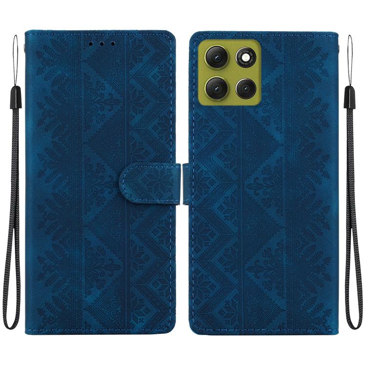 Ethnic Pattern Embossed Vegan Leather Phone Case