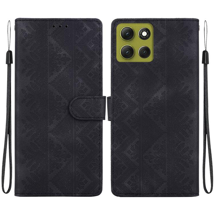 Ethnic Pattern Embossed Vegan Leather Phone Case