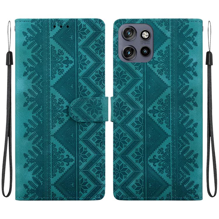 Ethnic Pattern Embossed Vegan Leather Phone Case