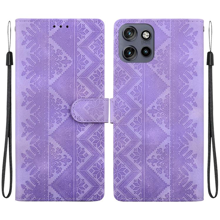 Ethnic Pattern Embossed Vegan Leather Phone Case