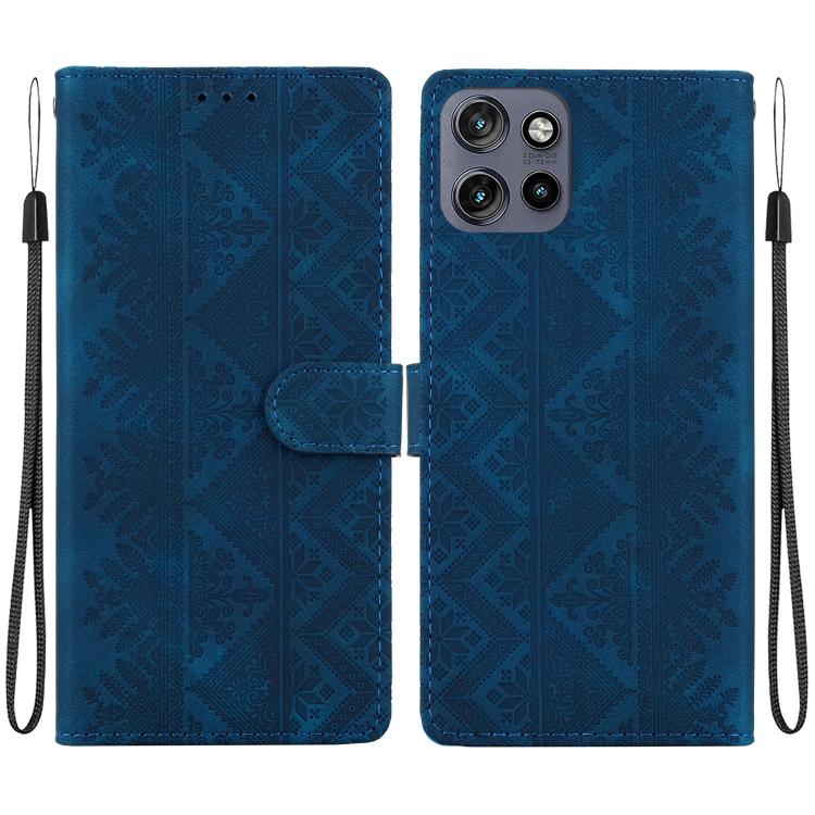Ethnic Pattern Embossed Vegan Leather Phone Case