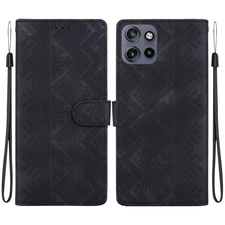 Ethnic Pattern Embossed Vegan Leather Phone Case