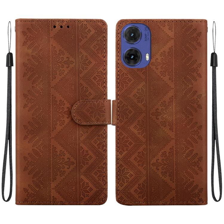 Ethnic Pattern Embossed Vegan Leather Phone Case