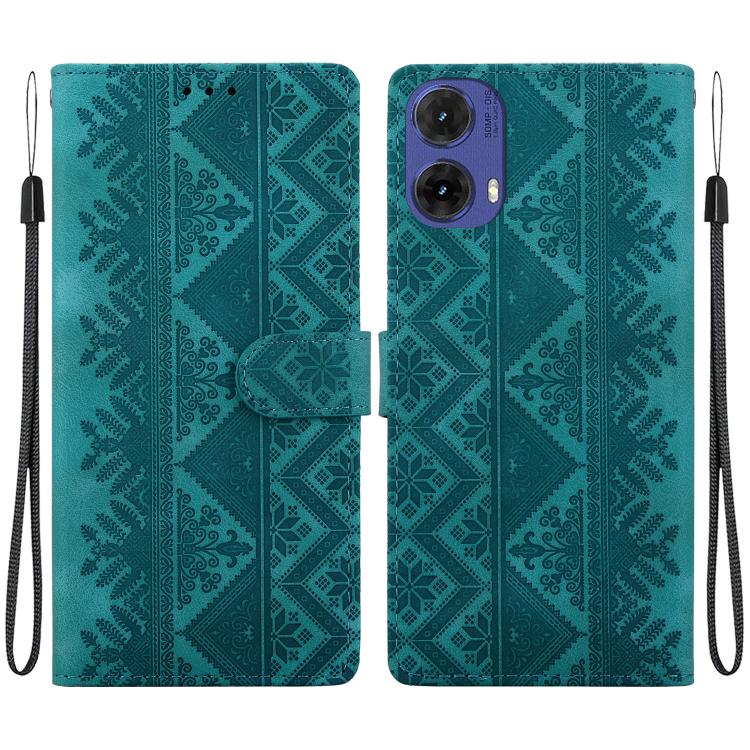 Ethnic Pattern Embossed Vegan Leather Phone Case