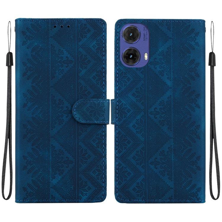 Ethnic Pattern Embossed Vegan Leather Phone Case