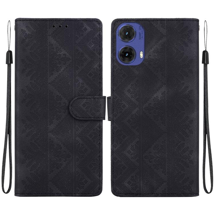 Ethnic Pattern Embossed Vegan Leather Phone Case