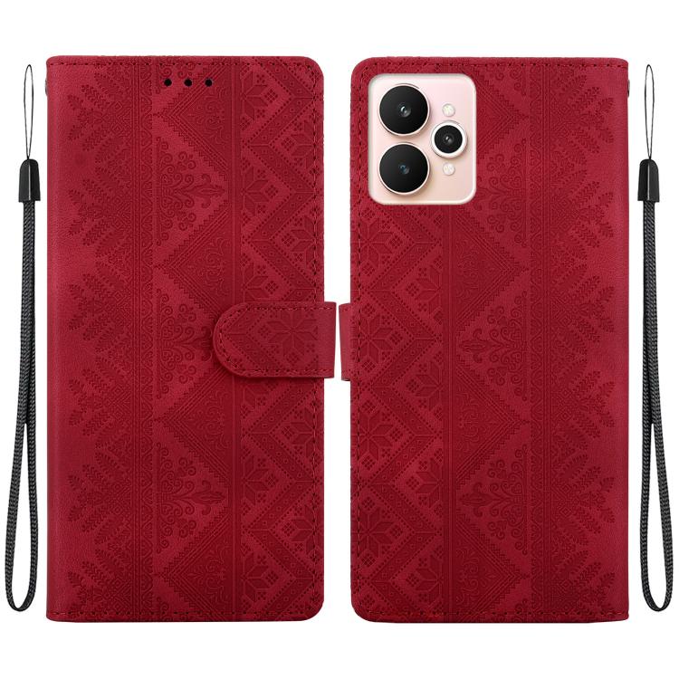 Ethnic Pattern Embossed Vegan Leather Phone Case — view 45