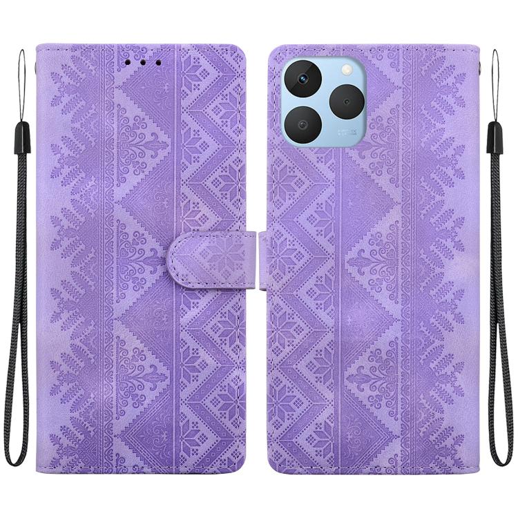 Ethnic Pattern Embossed Vegan Leather Phone Case — view 40