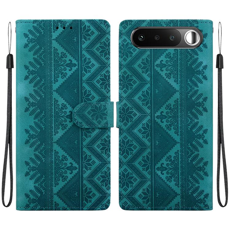 Ethnic Pattern Embossed Vegan Leather Phone Case — Purple