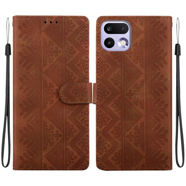 Ethnic Pattern Embossed Vegan Leather Phone Case — view 25