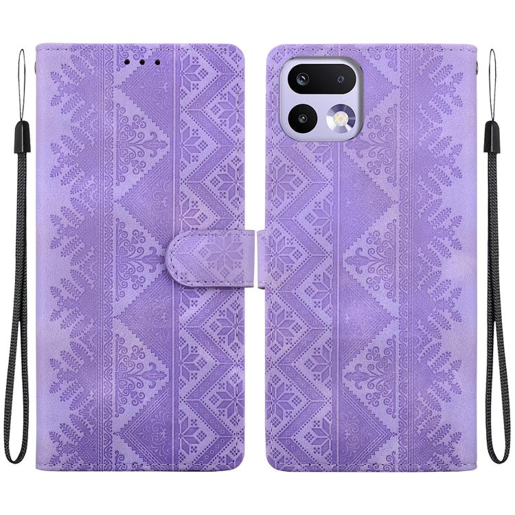 Ethnic Pattern Embossed Vegan Leather Phone Case — view 28