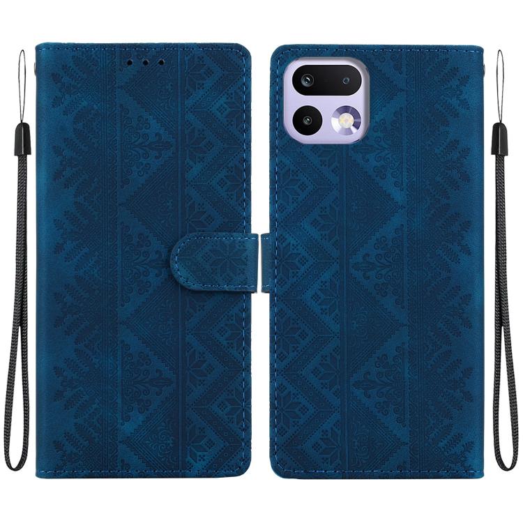 Ethnic Pattern Embossed Vegan Leather Phone Case — view 29