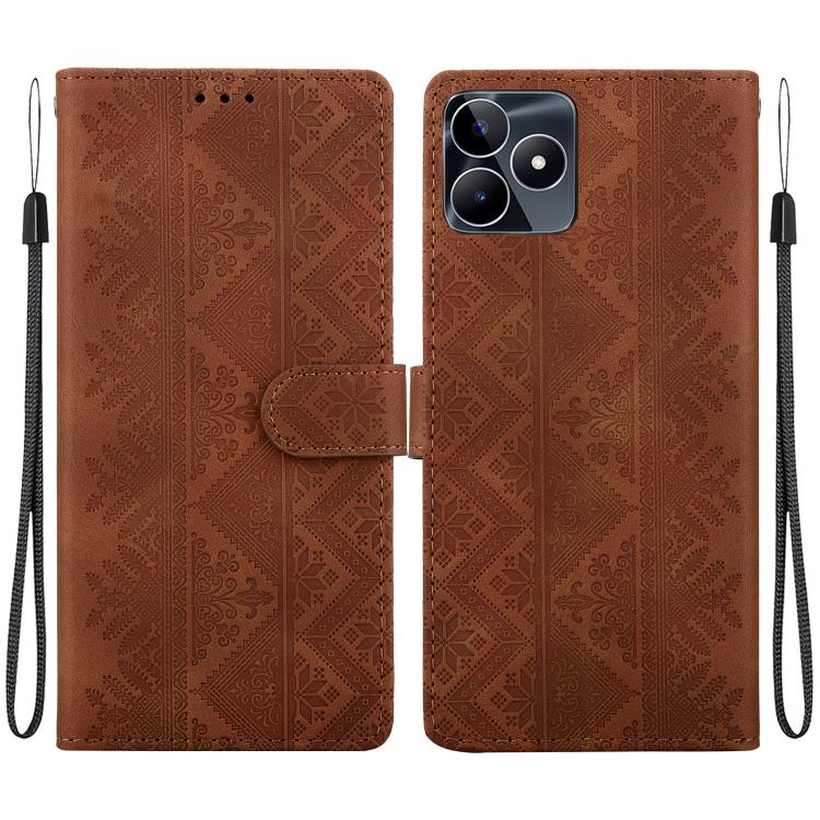 Ethnic Pattern Embossed Vegan Leather Phone Case — view 55