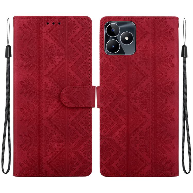 Ethnic Pattern Embossed Vegan Leather Phone Case — view 57