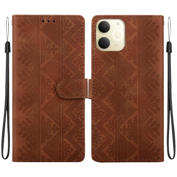 Ethnic Pattern Embossed Vegan Leather Phone Case — view 31
