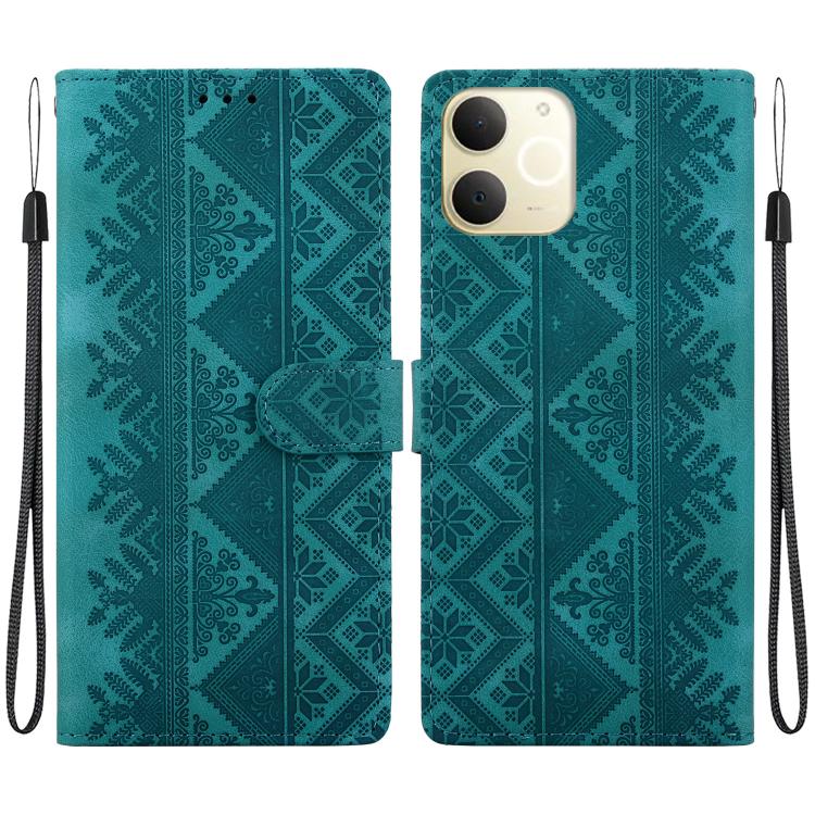 Ethnic Pattern Embossed Vegan Leather Phone Case — view 32