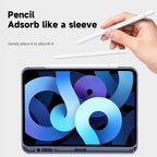 Solid Color Smart Tablet Leather Case with Pen Slot — Purple Grey