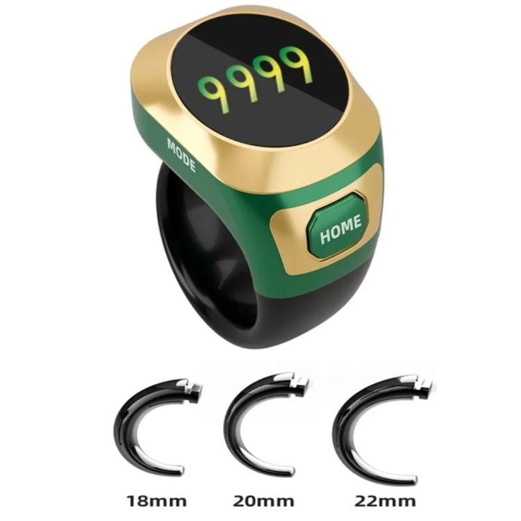 S6 Adjustable Size Color Screen Display Prayer Smart Bluetooth Ring Counter — S6 (Black)