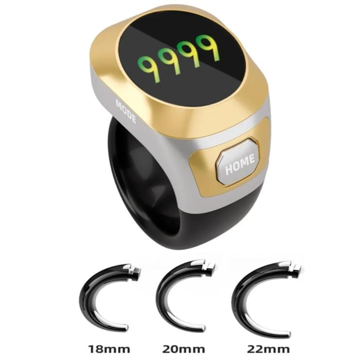 S6 Adjustable Size Color Screen Display Prayer Smart Bluetooth Ring Counter — S6 (Rose Gold)