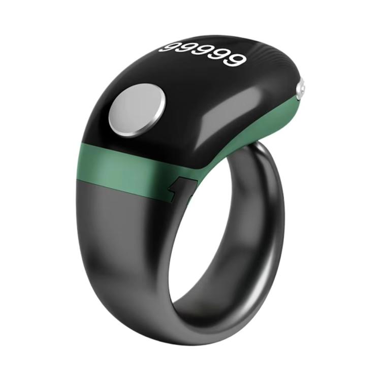 S7 Adjustable Size Button Smart Bluetooth Prayer Ring Counter — S7 (Black)