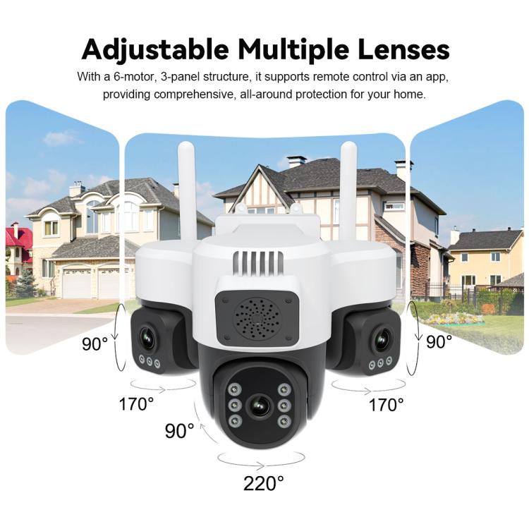 Srihome SH073 6MP Triple Lens Panoramic Surveillance HD Camera — view 7