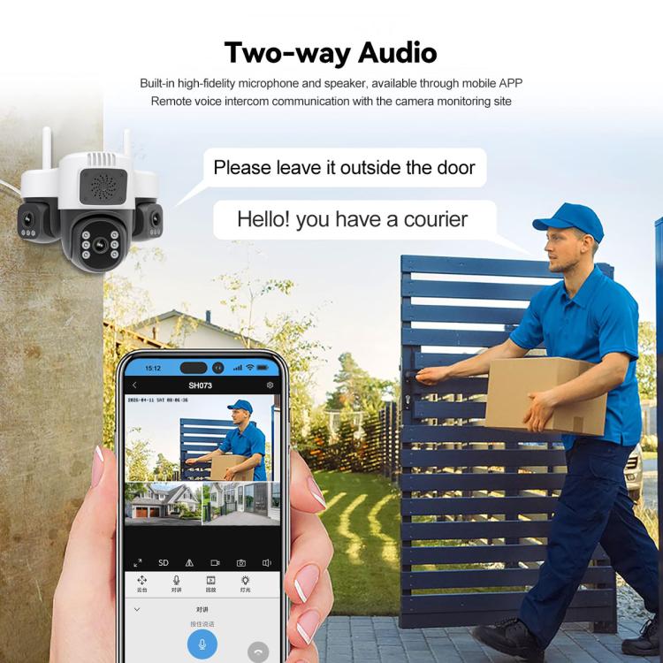 Srihome SH073 6MP Triple Lens Panoramic Surveillance HD Camera — view 13