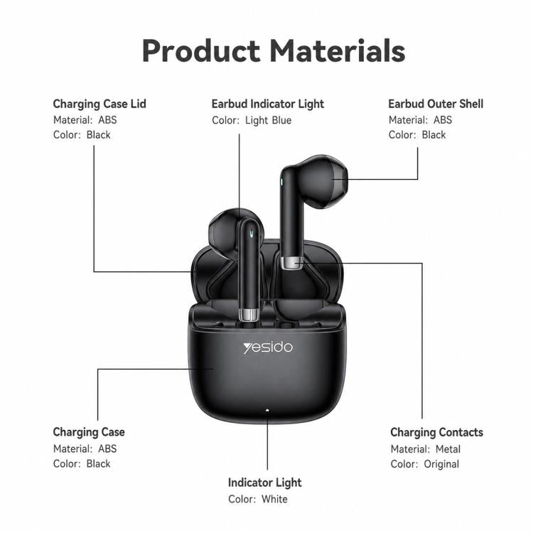 Yesido TWS48 Semi-in-ear TWS Bluetooth Earphone