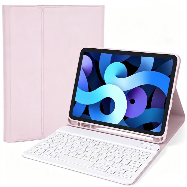 Solid Color Smart Tablet Leather Case with Detachable BT Keyboard