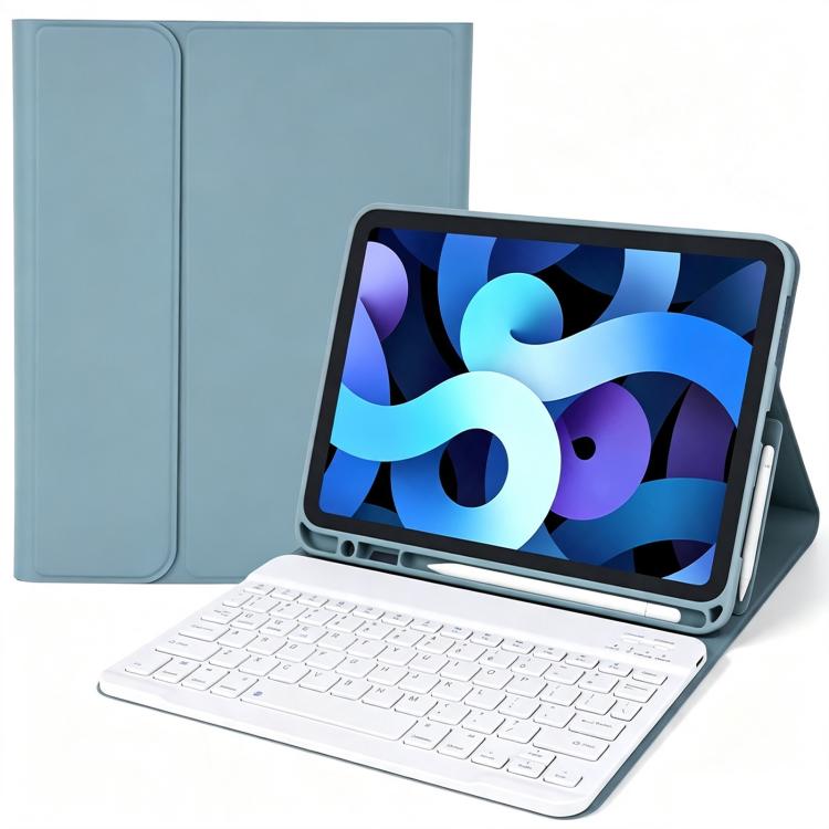 Solid Color Smart Tablet Leather Case with Detachable BT Keyboard