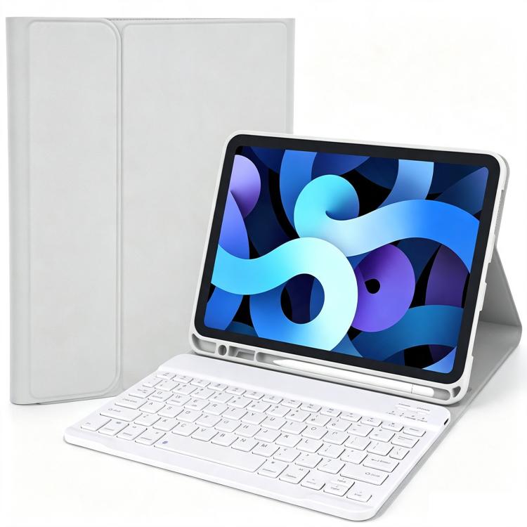 Solid Color Smart Tablet Leather Case with Detachable BT Keyboard