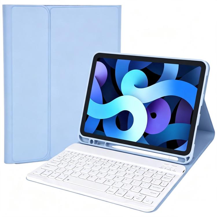 Solid Color Smart Tablet Leather Case with Detachable BT Keyboard