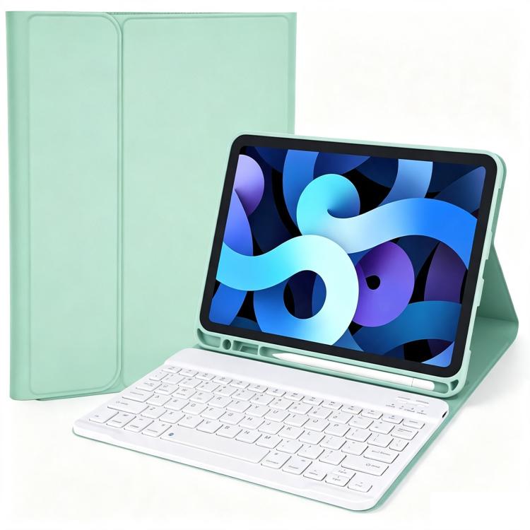 Solid Color Smart Tablet Leather Case with Detachable BT Keyboard
