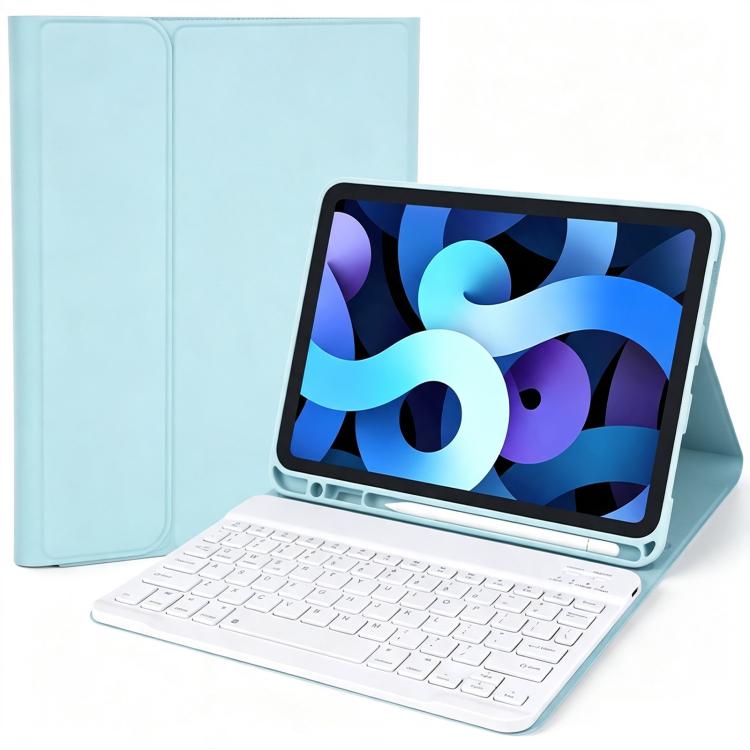 Solid Color Smart Tablet Leather Case with Detachable BT Keyboard