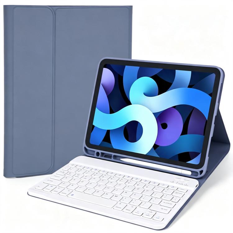Solid Color Smart Tablet Leather Case with Detachable BT Keyboard