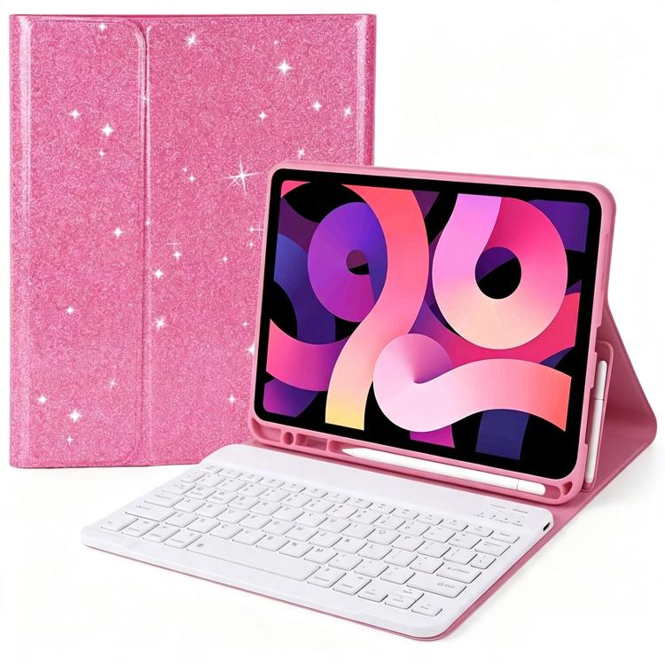 Glitter Powder Smart Tablet Leather Case with Detachable BT Keyboard