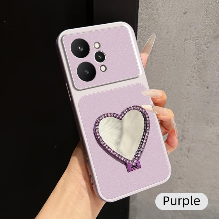 Lambskin Series Skin Feel Shockproof Phone Case with Heart Mirror Holder — view 26