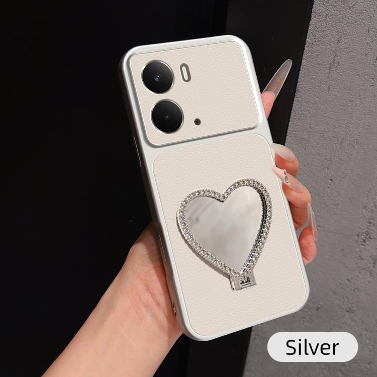 Lambskin Series Skin Feel Shockproof Phone Case with Heart Mirror Holder — view 38
