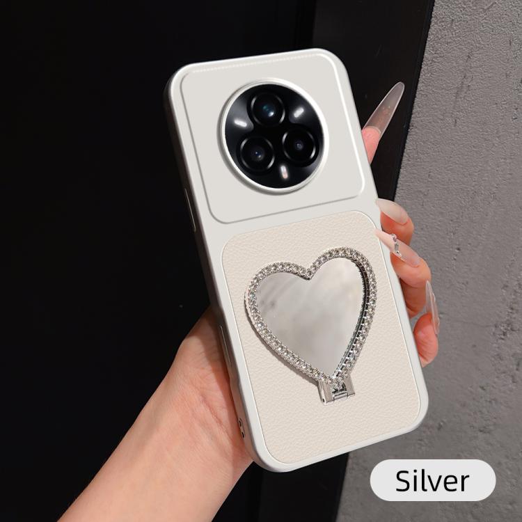 Lambskin Series Skin Feel Shockproof Phone Case with Heart Mirror Holder — view 43