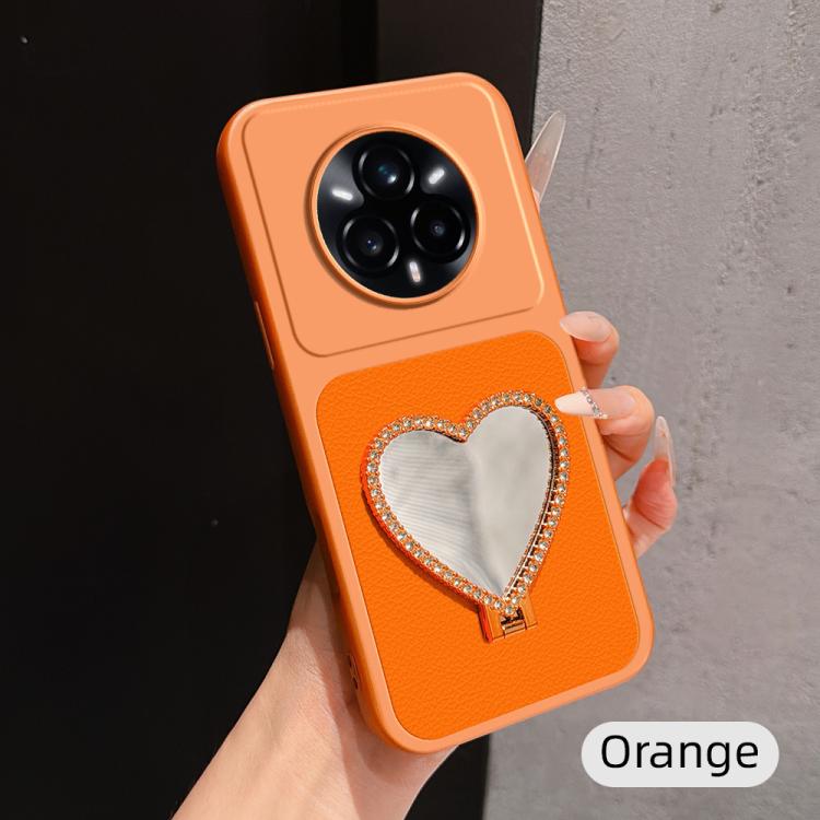 Lambskin Series Skin Feel Shockproof Phone Case with Heart Mirror Holder — view 44