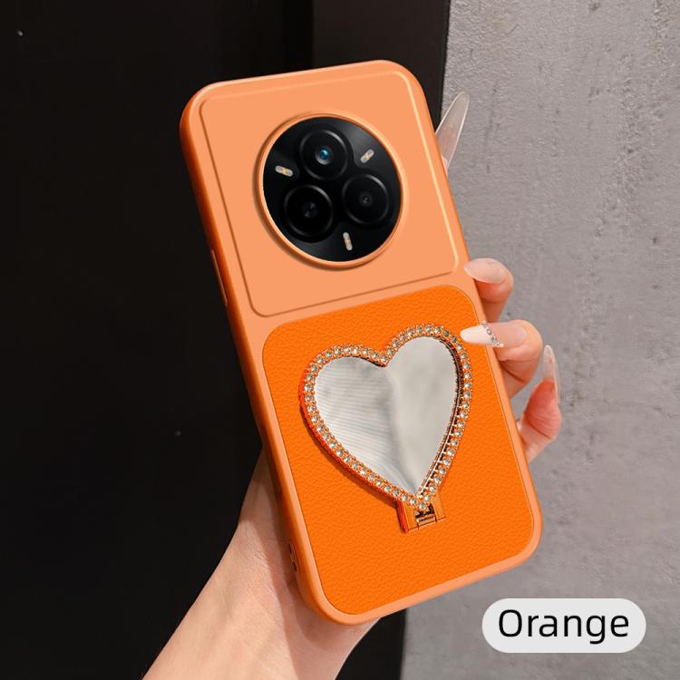 Lambskin Series Skin Feel Shockproof Phone Case with Heart Mirror Holder — view 49