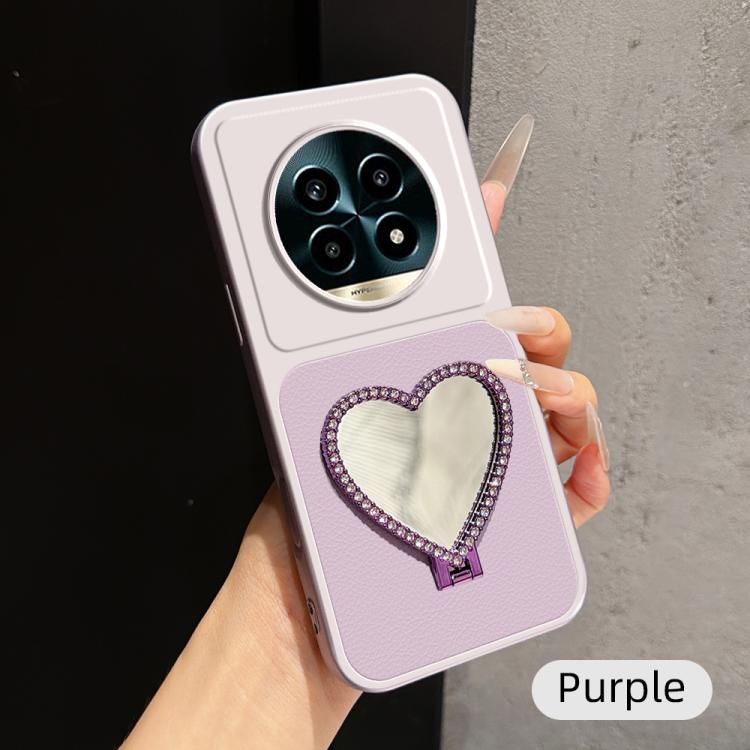 Lambskin Series Skin Feel Shockproof Phone Case with Heart Mirror Holder — view 61