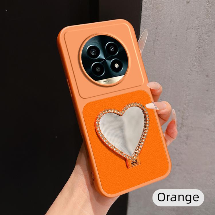 Lambskin Series Skin Feel Shockproof Phone Case with Heart Mirror Holder — view 64
