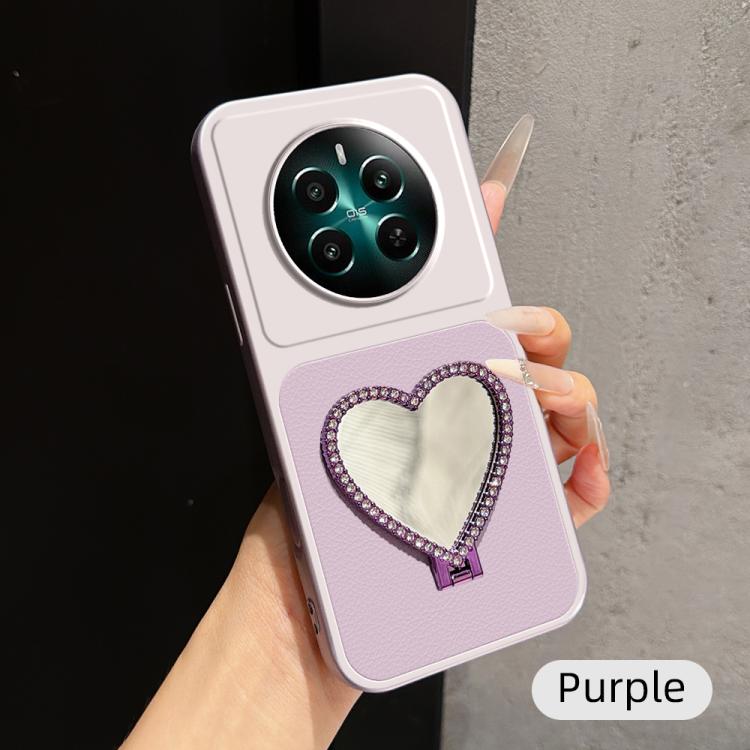 Lambskin Series Skin Feel Shockproof Phone Case with Heart Mirror Holder — view 16