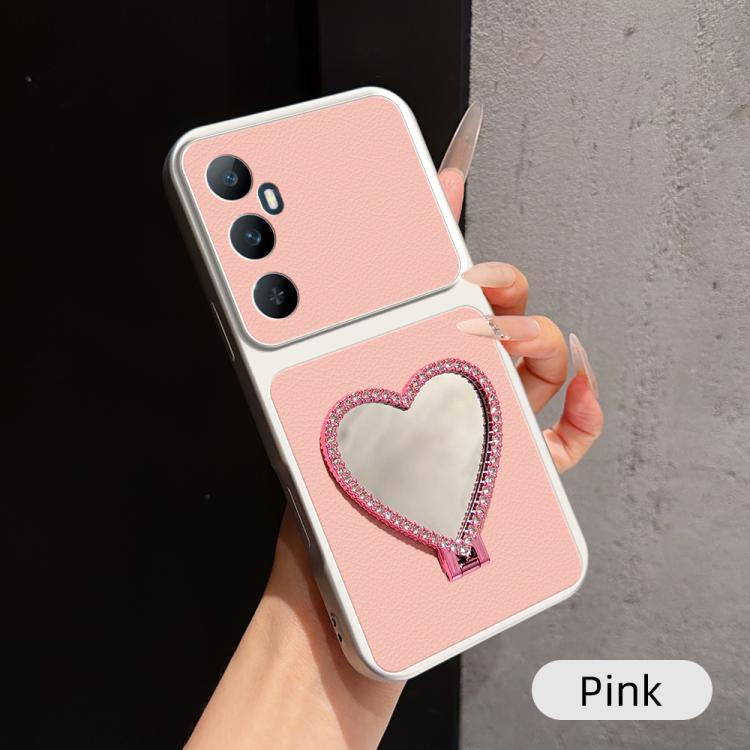 Lambskin Series Skin Feel Shockproof Phone Case with Heart Mirror Holder — view 35