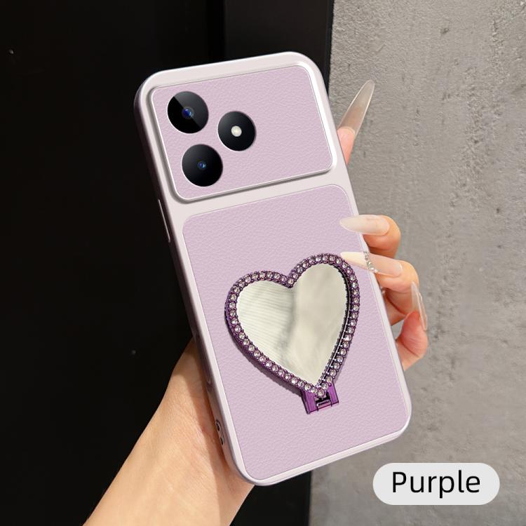 Lambskin Series Skin Feel Shockproof Phone Case with Heart Mirror Holder — view 31